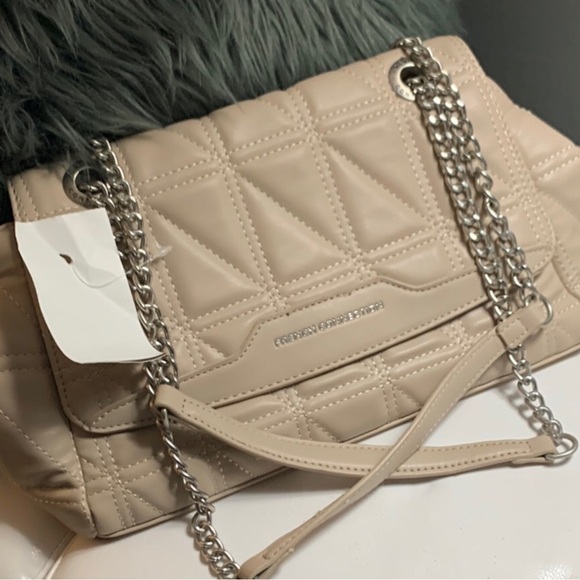 French Connection Quilted Shoulder/crossbody Bag with chain & material strap NWT - Picture 1 of 17